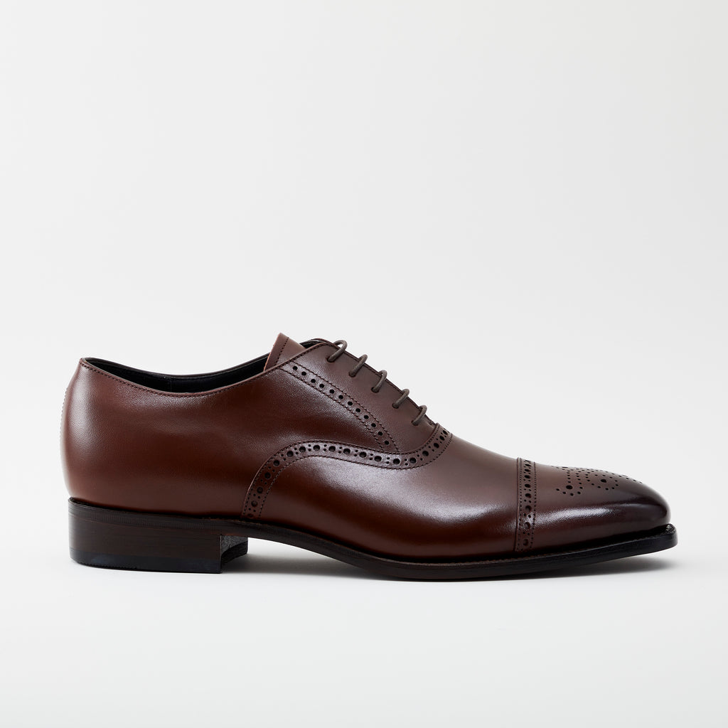浅草靴誂　セミブローグ　サイズ6（24相当）ブラウン