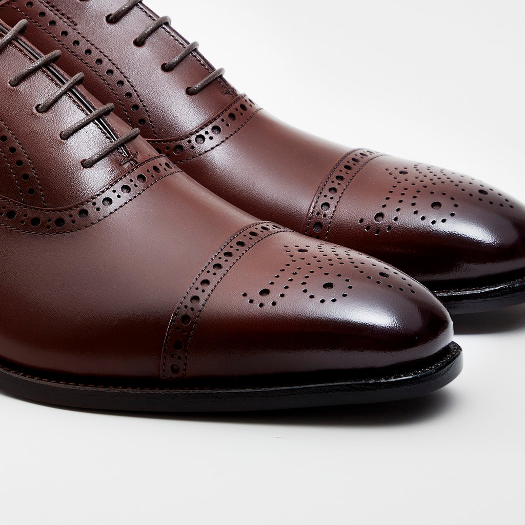 浅草靴誂　セミブローグ　サイズ6（24相当）ブラウン